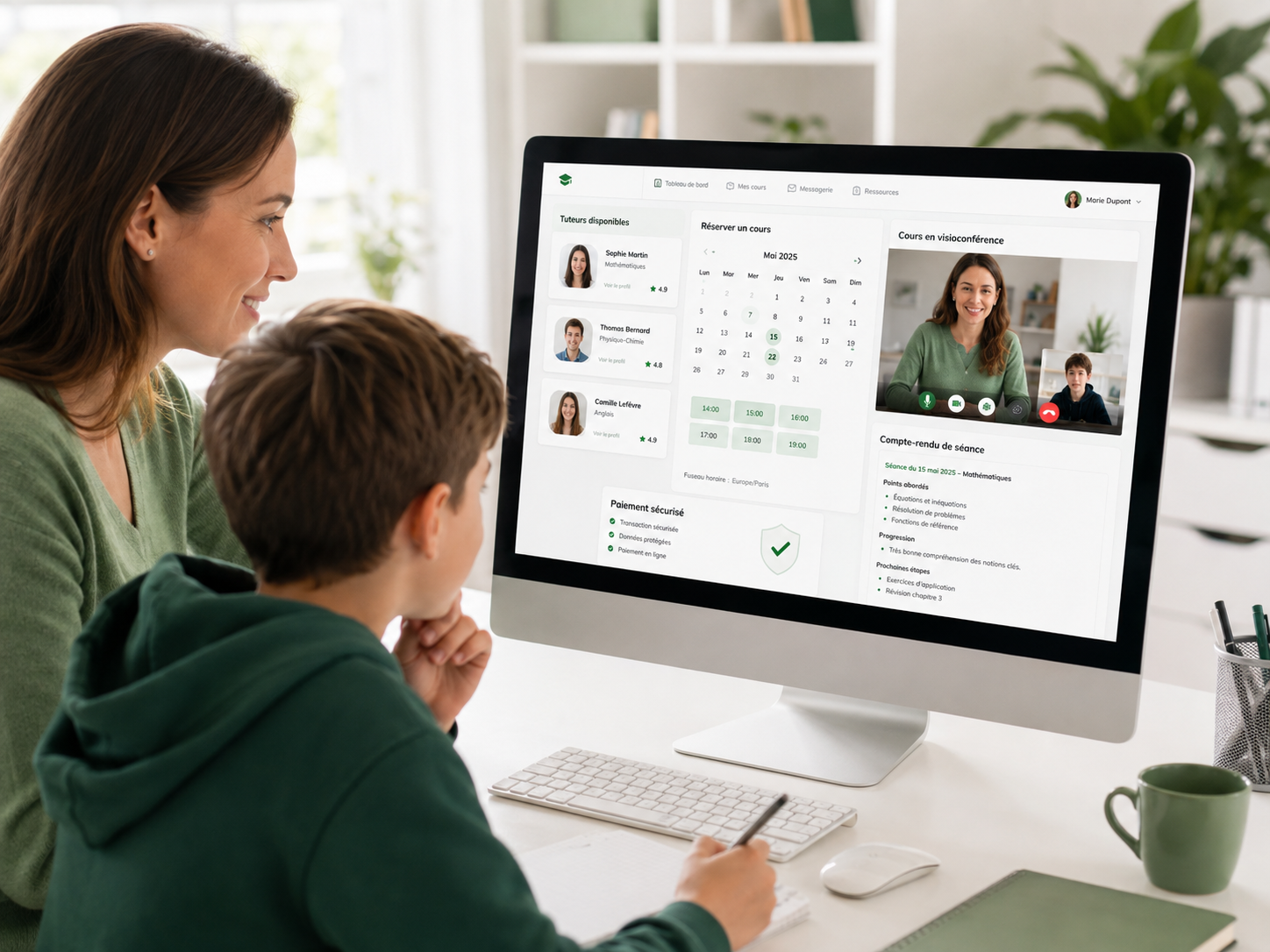 Plateforme EduCassel pour gérer planning, cours en visioconférence et suivi pédagogique